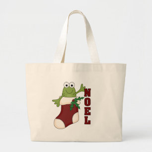 Grand Tote Bag Grenouille Noel Tshirts et cadeaux de vacances