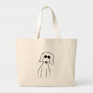 Grand Tote Bag Griffonnage d'or dans des lunettes de soleil