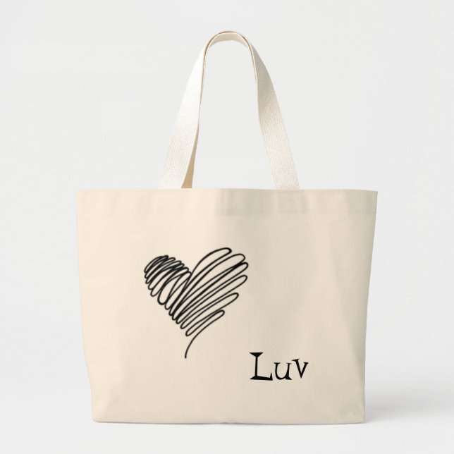 Grand Tote Bag griffonnage, Luv (Devant)