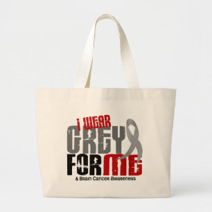 Grand Tote Bag Gris d'usage du cancer du cerveau I pour moi 6,2