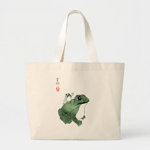 Grand Tote Bag Grosse grenouille Petit crapaud japonais 19e siècl