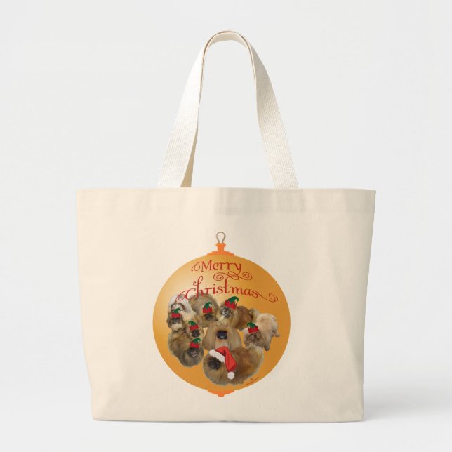 Grand Tote Bag Groupe de Pékinois Ornement (Devant)