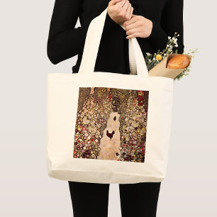 Grand Tote Bag Gustav Klimt Chemin Du Jardin Avec Poulets Vintage