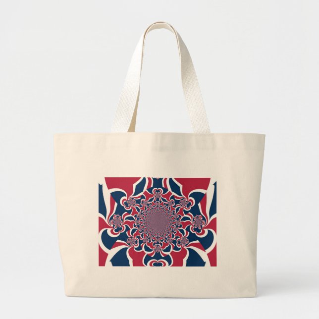 Grand Tote Bag Hakuna Matata Cadeaux tendance rouge et bleu.jp (Devant)