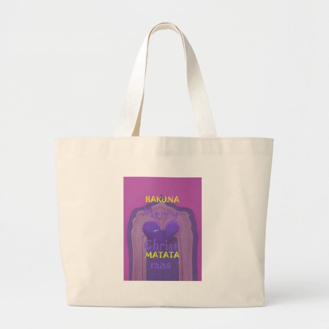 Grand Tote Bag Hakuna Matata Merry Christmas Love Design.jpg (Devant)
