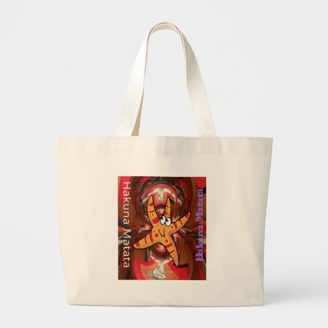 Grand Tote Bag Hakuna Matata Starfish Design (Devant)