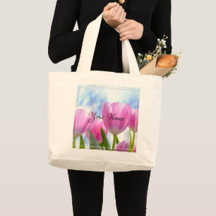Grand Tote Bag HAMbyWG - Tulipes roses
