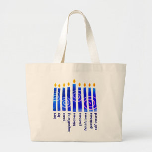 Grand Tote Bag HANOUKKA Spirituel Fruit Christian