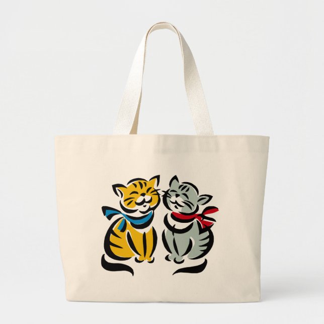 Grand Tote Bag Happy Kittens (Devant)