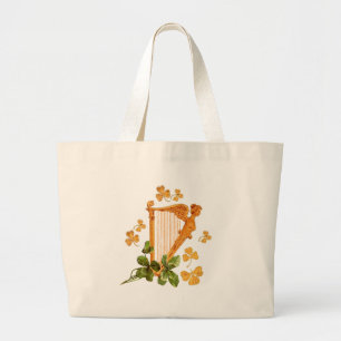 Grand Tote Bag Harpe irlandaise d'or