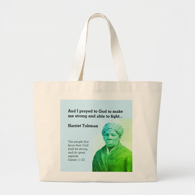 Grand Tote Bag HARRIET TUBMAN Quota Custom Scripture (Devant)