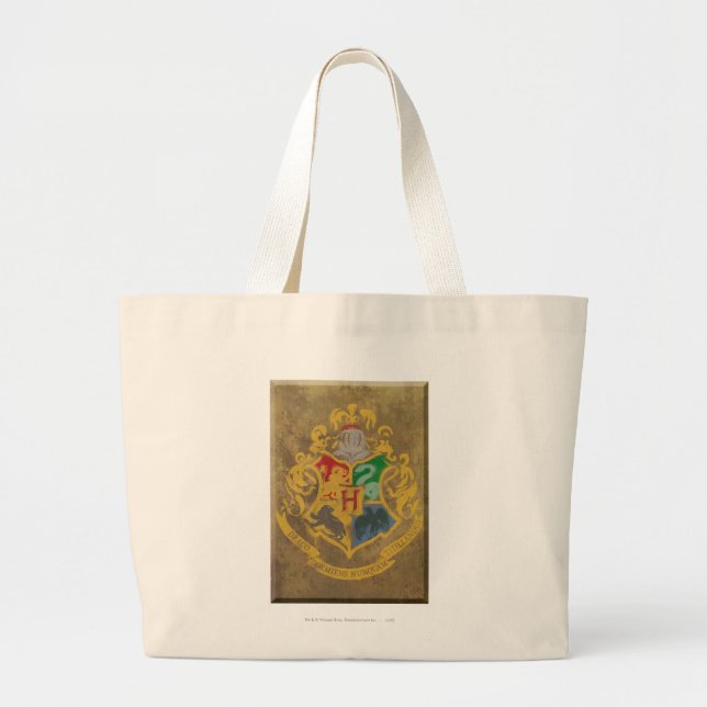 Grand Tote Bag Harry Potter | Blason rustique de Poudlard (Devant)