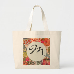 Grand Tote Bag Hawaii Hula Fleur Voyage Vintage