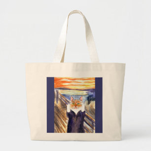 Grand Tote Bag Heather le chat dans le cri perçant
