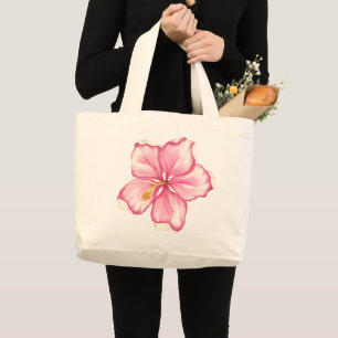 Grand Tote Bag hibiscus & dentelle PINK