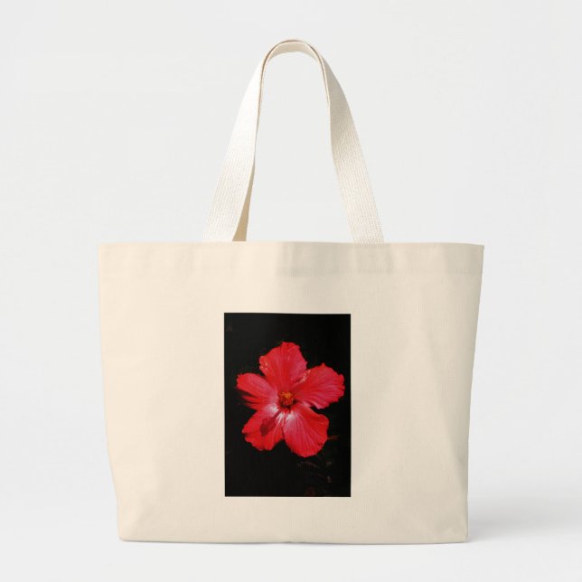 Grand Tote Bag Hibiscus rouge (Devant)