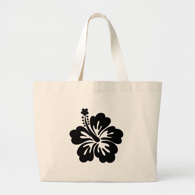 Grand Tote Bag Hibiscus silhouette (Devant)