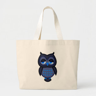 Grand Tote Bag Hibou Bleu