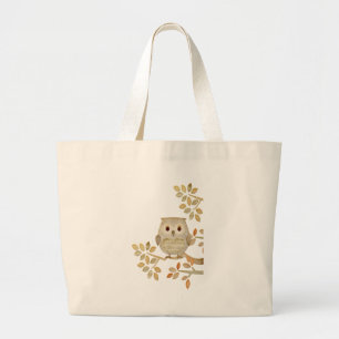 Grand Tote Bag Hibou musical d'arbre