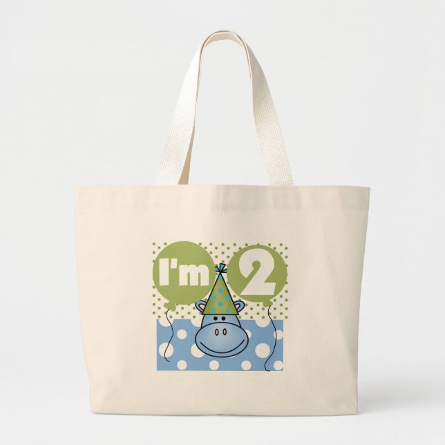 Grand Tote Bag Hippo 2e Anniversaire Tshirts et cadeaux (Devant)