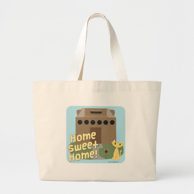 Grand Tote Bag Home Sweet Home Fun Animaux de compagnie Cartoon (Devant)