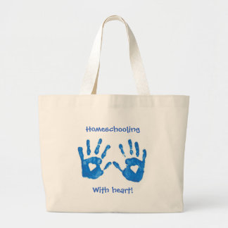 Grand Tote Bag Homeschooling avec le coeur fourre-tout