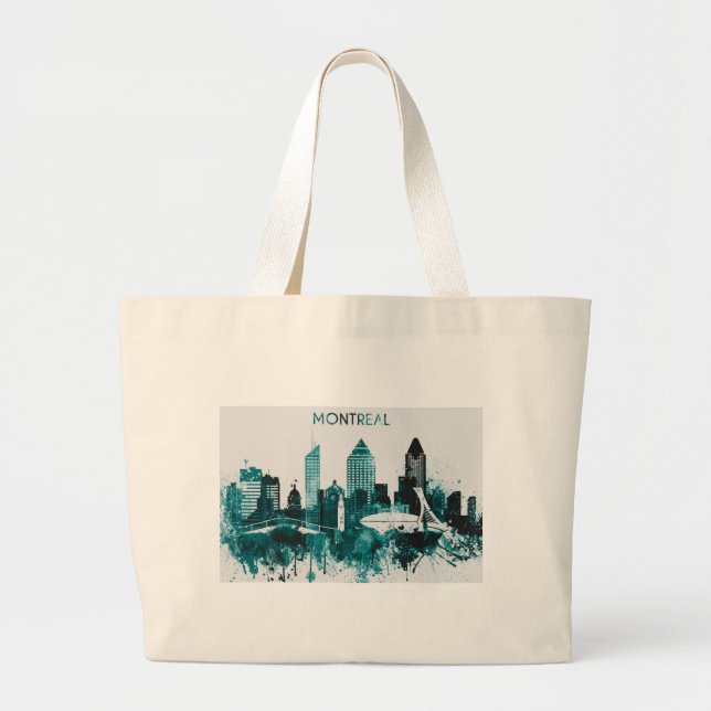 Grand Tote Bag Horizon de ville de Montréal (Devant)