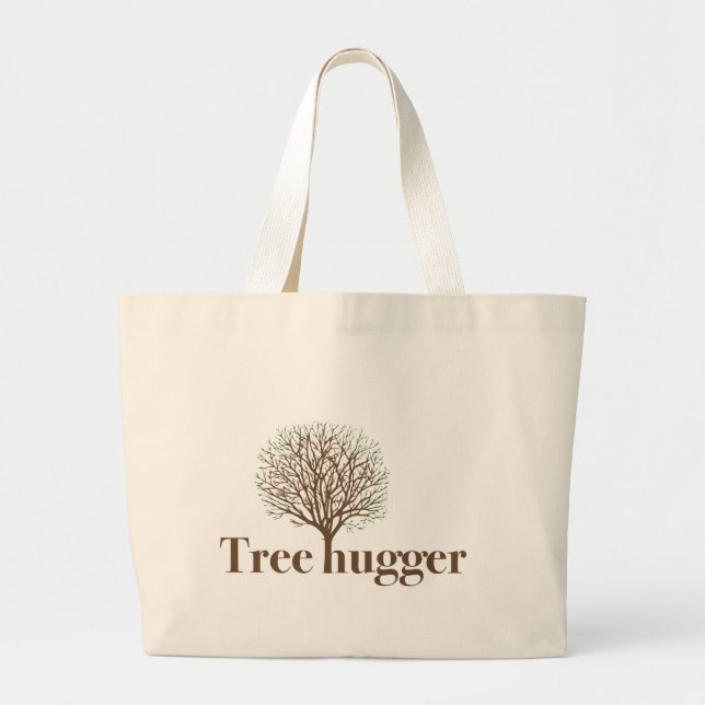 Grand Tote Bag Hugger d'arbre avec illustration de l'arbre (Devant)