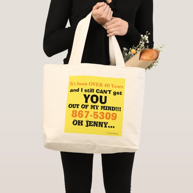 Grand Tote Bag Humoristique Retro 80's Yellow Orange (Devant (produit))