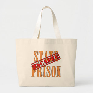 Grand Tote Bag Humour de Halloween d'évadé de prison d'État