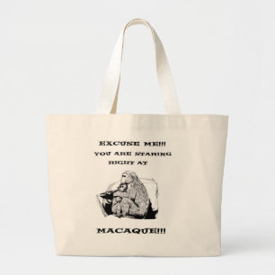 Grand Tote Bag humour offensif Funny Macaque singe