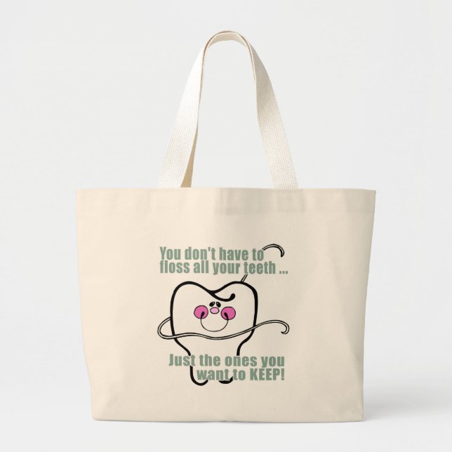 Grand Tote Bag Hygiéniste dentaire drôle (Devant)