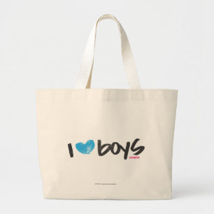 Grand Tote Bag I Aqua de garçons de coeur