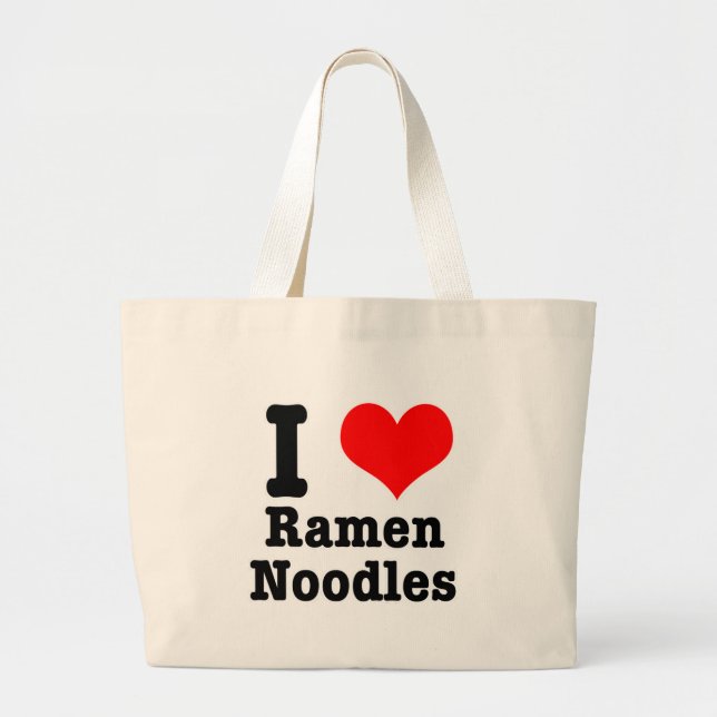 Grand Tote Bag I HEART (LOVE) nouilles ramen (Devant)