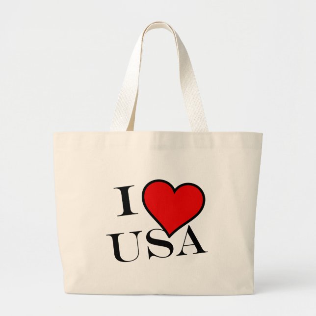 Grand Tote Bag I Heart USA bk jtcnt (Devant)