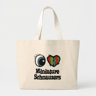 Grand Tote Bag I Love (Coeur) Schnauzers en miniature