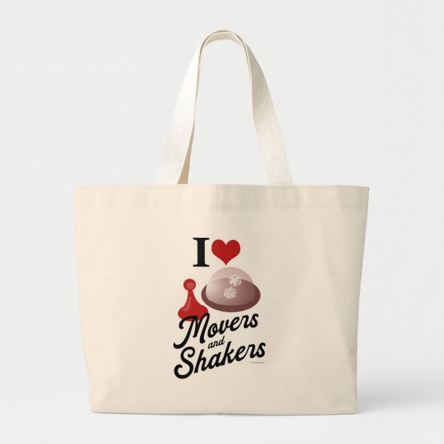 Grand Tote Bag I Love Movers Et Shakers Plaisir Planche Gamer Mot (Devant)