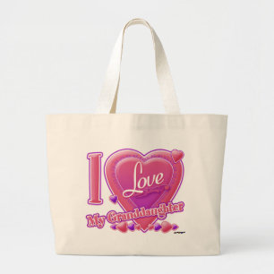 Grand Tote Bag I Love My Grandgirl rose/violet - coeur