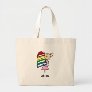 Grand Tote Bag I Love To Read Stick Figure