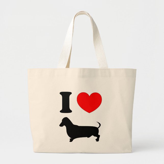 Grand Tote Bag I teckel de coeur (Devant)