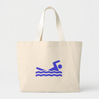 Grand Tote Bag Icône bleue de natation