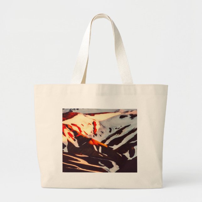Grand Tote Bag île paysage montagnes neige (Devant)