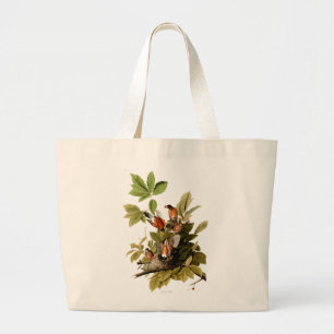 Grand Tote Bag Illustration Audubon American Robin Wildlife Bird