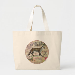 Grand Tote Bag Illustration de Fox Wildlife Vintage Animal