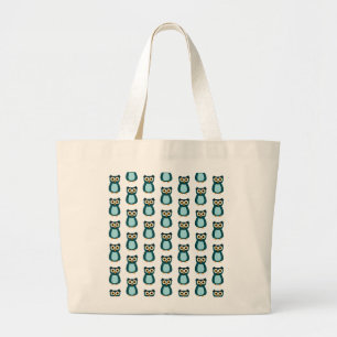 Grand Tote Bag illustration de Hibou Bleu