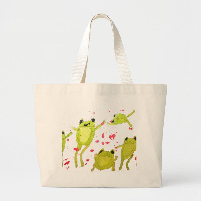 Grand Tote Bag Illustration de la grenouille mûre (Devant)