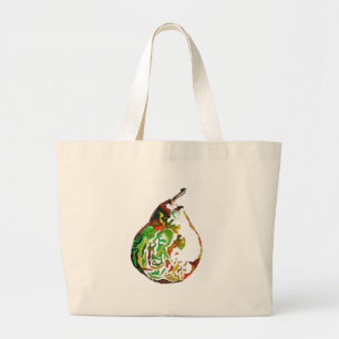 Grand Tote Bag Illustration de l'aquarelle pop art aux fruits à p