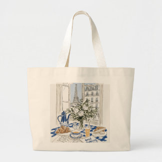 Grand Tote Bag Illustration de mode chic de station balnéaire est