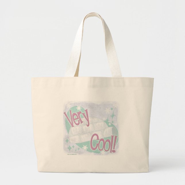 Grand Tote Bag Illustration du slogan de dessin animé Igloo très  (Devant)