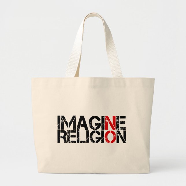 Grand Tote Bag Imaginez Pas De Religion (Devant)